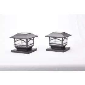 41671 Maxsa Innovations Mission Style Post Top / Deck Light Metal And Glass