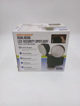43218 Maxsa Innovations Battery Powered Dual Head Led Outdoor Security Spotlight Motion/dusk