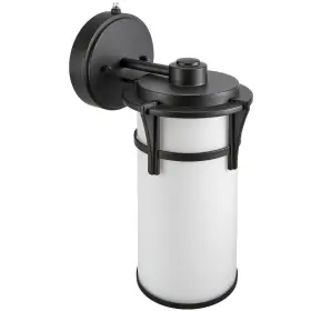 Mel-11303 Maxxima Led Outdoor Wall Light Black With Frosted Glass Dusk To Dawn Sensor 730 3 Cct
