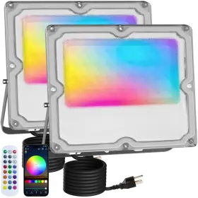 Mkb-zjrgb30 Meekbos Rgb Led Flood Lights Outdoor Color Changing 30w 300w Equivalent 3000lm Wor