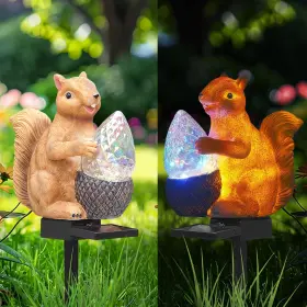 220326lw01-112-1745204431 Meiboall Squirrel Solar Garden Stake Waterproof Colorful Led Brown