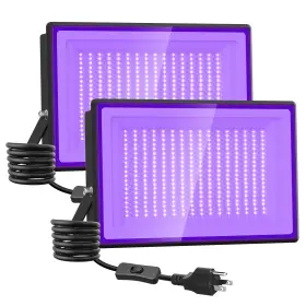 Meflg15uv Meloght 200w Led Black Light 196 Leds Blacklight Flood With Plug And Switch I
