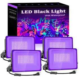 Mefli30uv Meloght 50w Led Black Light 99 Leds Blacklight Flood With Plug And Switch Lig