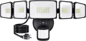 Meloght Meslbs55dw Motion Sensor Outdoor Light Plug In 55w 5500lm 5 Heads Led Security Lights 340