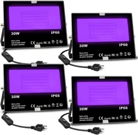 Melpo 744759517821 Black Light 30w Led Blacklight Flood Outdoor For Glow Party Hallowe