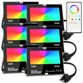 B0fc2kmlch Melpo Led Flood Light 30w 300w Equivalent 3000l Rgbw Bluetooth Outdoor Color Changing