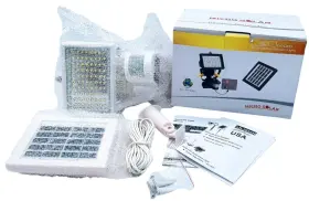 82156 Microsolar 80 Led Solar Motion Sensor Light Outdoor Security Floodlight Lithium Sun Lights