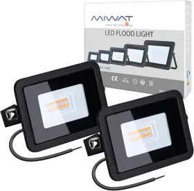 Miheal 313105718733 110v 2 Pack 10w Led Flood Light Warm White 3000k Ip68waterproof Super
