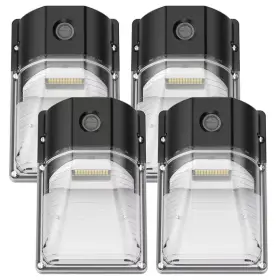 Moepisy 744110793925 4 Pack 30w Mini Led Wall Light With Dusk To Dawn Photocell 5000k Ligh
