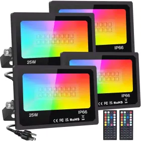 B0953v499j Monococo Upgraded Led Flood Light Outdoor 25w 4 Pack Diy Color Changing Christmas Lights