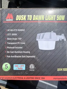 71333 Morris Area Light 50w 5000k Gray Outdoor Photocell Ac100-277v Die Cast