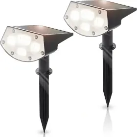 Sgl-43b-cwl Moss & Stone And Solar Landscape Spotlights 2 Pcs Outdoor Black