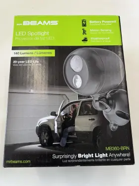 Mb360-brn Mr. Beams Led Spotlight 140 Lumens Battery Powered Motion Sensing