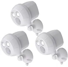 Mb383 Mr. Beams 3-pack Security Light Motion Activated Battery Led Spotlight No Wiring