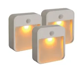 Mb720a Mr. Beams 20 Lumen Amber Led Nightlight Motion Sensor White 3-pack