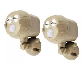 Mbn391 Mr. Beams New Lot Of 2 Netbright Motion Activated Spotlights Beige