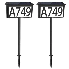 Na06 Nazuwke House Numbers For Outside Solar Powered 2 Pack 3-color Led Illuminated