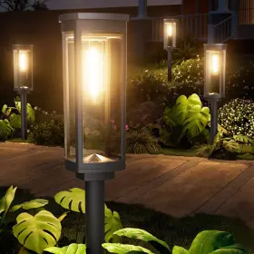 Pw-t-006 Newmessi 8 Pack Solar Pathway Lights Outdoor Ip65 Round Warm White