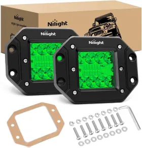 14066c-g Nilight Flush Mount Led Light Pods 2 Pcs 42 W Green Upgraded Spot Flood Combo Bu