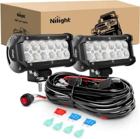 Nilight 445017871824 2pcs 6.5 Inch 36w Flood Led Light Bar Work Off Road Driving Li