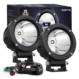 W1111 Nilight Led Light Pods 2 Pcs 3 Inch Spot Round Offroad Driving Auxiliary Fog Ligh