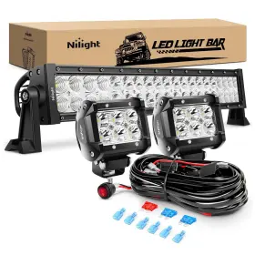 Zh005 Nilight - 22inch 120w Spot Flood Combo Led Light Bar 2pcs 4inch 18w Spo