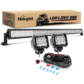 Zh023 Nilight - 52inch Spot Flood Combo Led Light Bar 2pcs 4inch 18w
