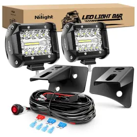 Zh440 Nilight 2pcs 4inch Led Pods Bar Triple Row 60w Flood Spot Combo 6000lm Driv Inch