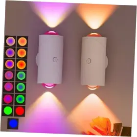 Jf-hl-016a Nine Square Egou Led Wireless Wall Sconce With Color Changing Motion Sensor White - 2 Pack