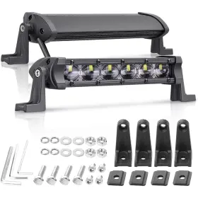 800001 Niwaker Powersports Led Light Bar 6 Inch 2pcs 96w Flood Single Row Driving Lig