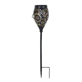 4417062 No W Solar Black Metal Flickering Led Pathway Light