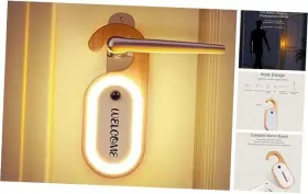 No-hb023 No Line Portable Motion Sensor Light Doorknob Message Board Night Wooden