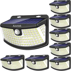 Ip65 Nobrand Ak07 Solar Motion Sensor Lights 120 Leds 270 Wide Angle Waterproof 8-pack