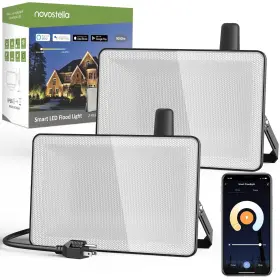 Ntf78 Novostella 2 Pack 100w Smart Led Flood Light Total 18000lm Super Bright Floo