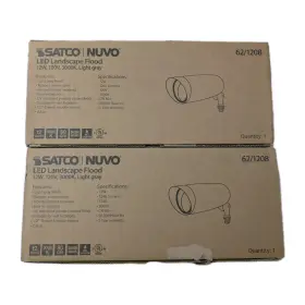 62-1208 Nuvo Lighting Pair Satco Led Landscape Flood 12w 3000k Light Gray - 12.2 Inch