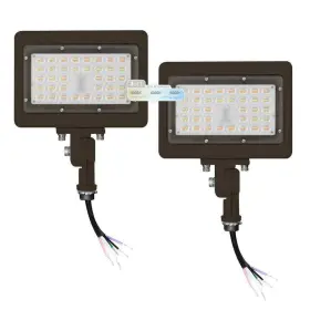 Nw-sfl-30w-3ct-kn-bz-2p Nuwatt 30w4200 Lumens Bronze Outdoor Integrated Led Flood Light 1/2 Inch Adjustable Knuckle