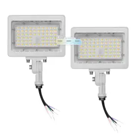 Nw-sfl-50w-3ct-kn-wh-2p Nuwatt 50-watt 2250 Lumens White Outdoor Integrated Led Flood Light 1/2 Inch Adjustable