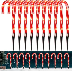 Ncc-10 Nuy Nearly Upon You Christmas Candy Cane Pathway Markers Lights Canes Red-white
