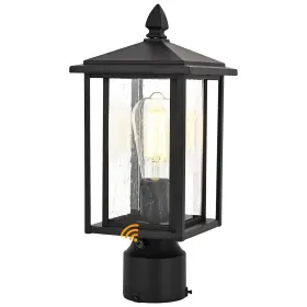 0288s-pt-lg-p Odorpower Post Lights Outdoor Dusk To Dawn Light Fixture Aluminum With Glass Ligh