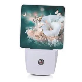 Sbd04 Oeaskly Night Light Flower Butterflies Spring Lights Yellow Roses And Butterfly