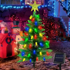 Hed085 Ohwewant 4ft Solar Christmas Tree Decorations Outdoor 250 Branch Multicolor