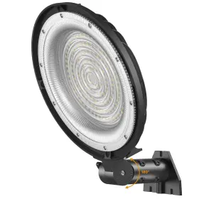 Hc-ufo-gcd200c Ollcuz 200w Led Flood Lights Outdoor 28000lm 5000k Adjustable Arm Mount Dusk To Da