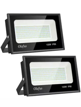La-99fddw-us02-bk Olufus Olafus 2 Pack 100w Led Flood Light Outdoor 9000lm Outside Floodlights Ip66
