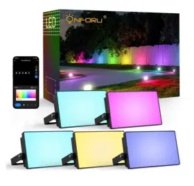 H05hcw Onforu 974388030451 5 Rgbic Outdoor Flood Lights Wifi Controlled