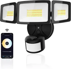 Onforu Bdb55wf-3 55w Smart Led Security Lights Motion Sensor Light Outdoor 5500lm 2500k-6500k