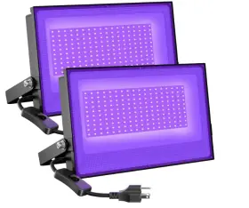 D100uv Onforu 2pc 100w Led Black Light Waterproof Flood Neon Glow Party