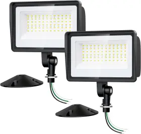 On-j65-fg153-dw-us-hs-2 Onforu 65w Led Flood Lights Outdoor 7800lm Ip66 Waterproof 6500k 2 Pack
