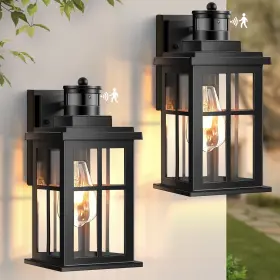 P81492bk Opaxis Motion Sensor Outdoor Lights 2 Pack Light Fixture Dusk To Dawn Blac