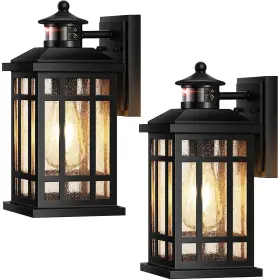P81604 Opaxis Motion Sensor Outdoor Light Adjustable Sensing Range 2 Pack Black Dusk To Da