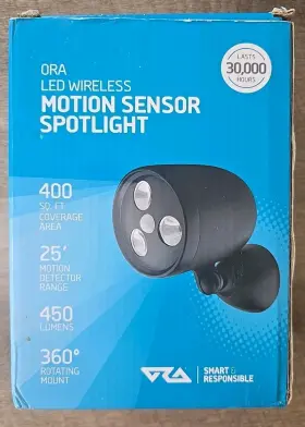 Olhlmsl3 Ora Led Wireless Motion Sensor Battery Powered Spotlight Black